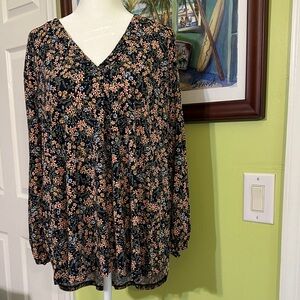 Vince Camuto Floral V-Neck Women's Blouse